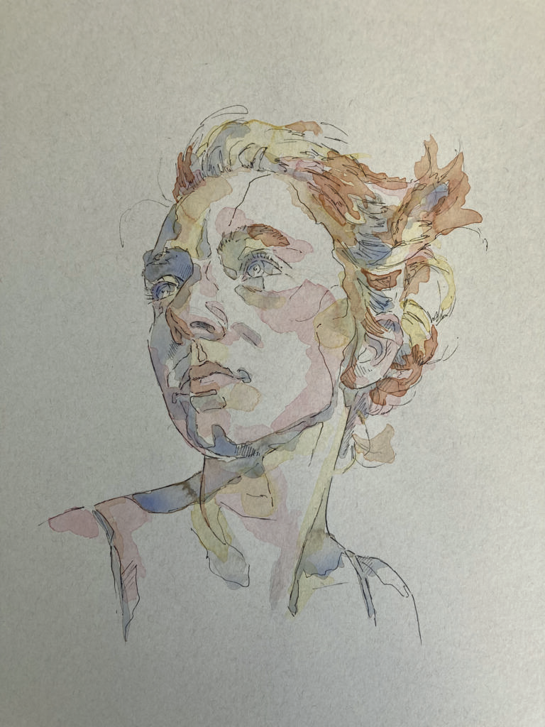 Watercolour portrait study